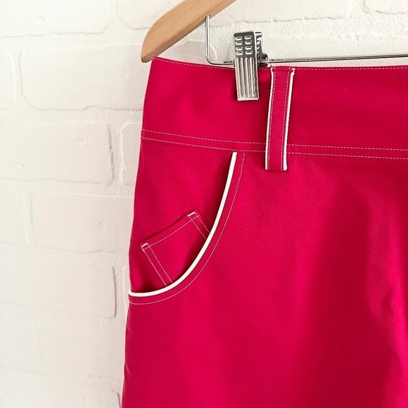 Adidas Mini Skirt Red White trim Blokettecore Tennis Prep pockets Sz 10 - Picture 12 of 12